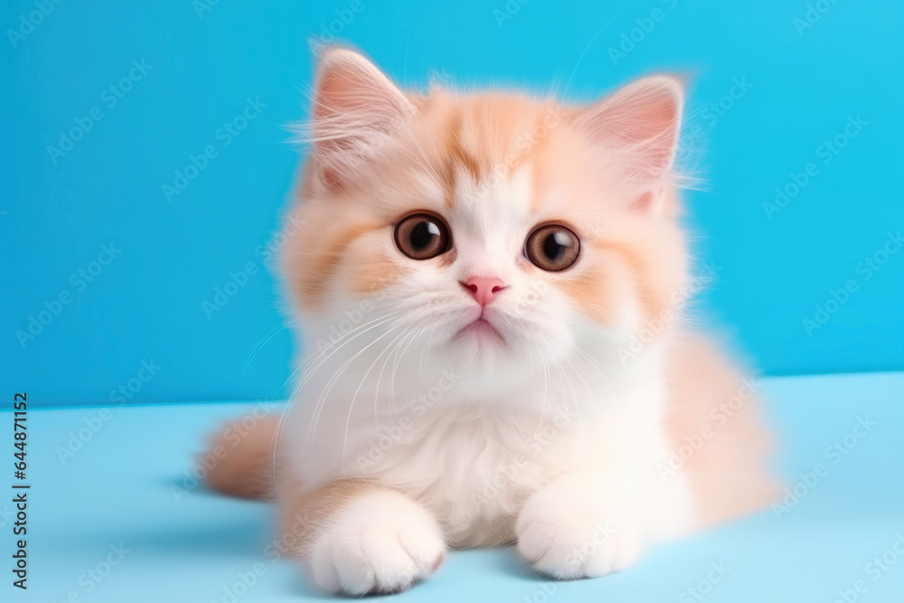 Adorable Kitten Posing on a Soft Pastel Background