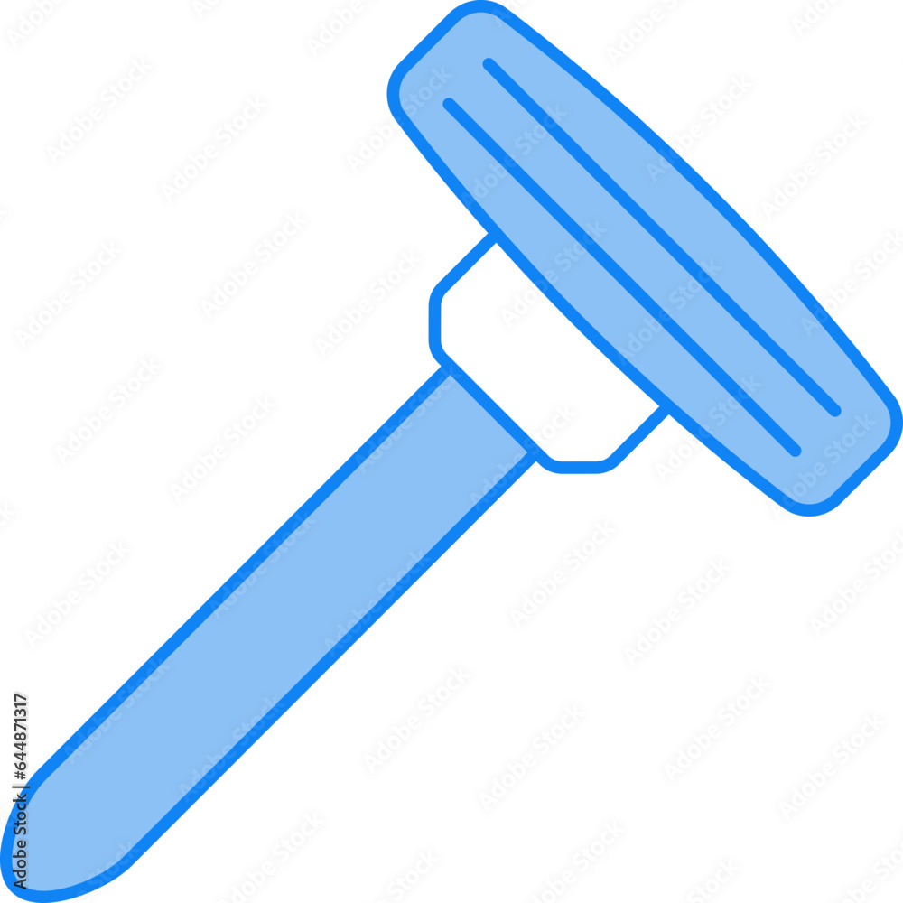 Blue And White Retro Razor Machine Flat Icon. Blue And White Retro Razor Machine Flat Icon.