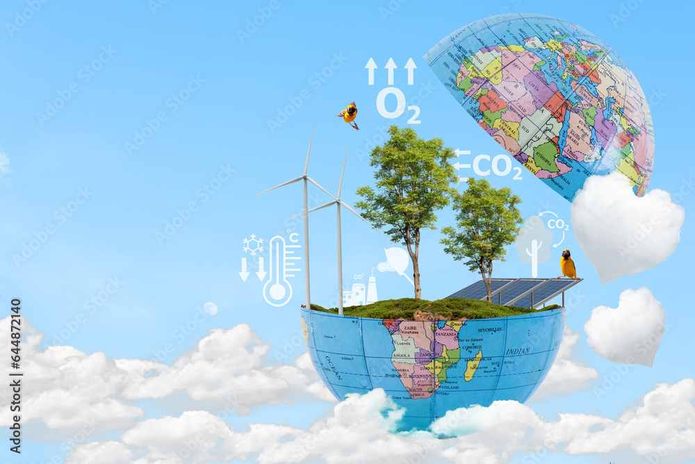 Trees on earth absorb carbon dioxide and release it into oxygen and