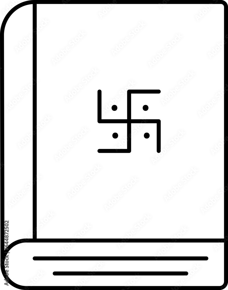 Isolated Swastika Symbol Book Icon In B&w Color. Isolated Swastika Symbol Book Icon In B&w Color.