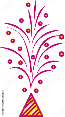 Isolated Spark Firecracker Anar Colorful Icon.