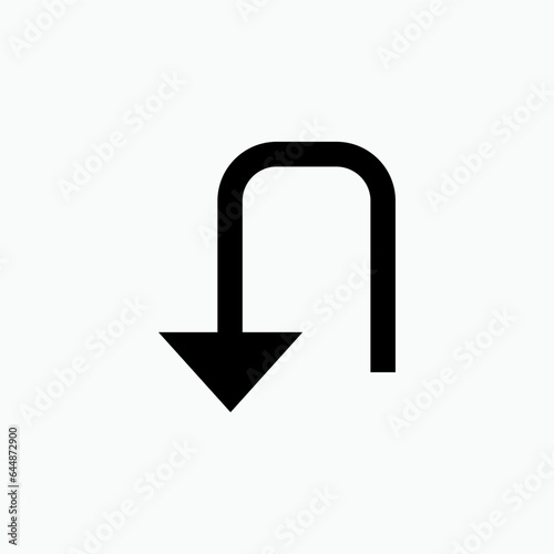 Back Arrow Icon.  Recondition Symbol.