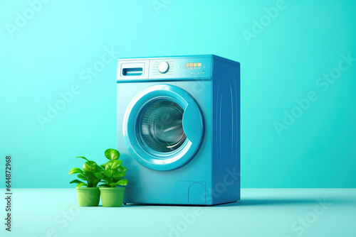 Energy-Saving Washing Machine in Blue