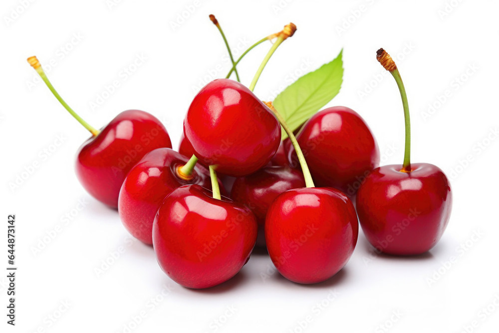 Sweet Red Cherries on a Blank White Canvas Sweet Red Cherries on a Blank White Canvas
