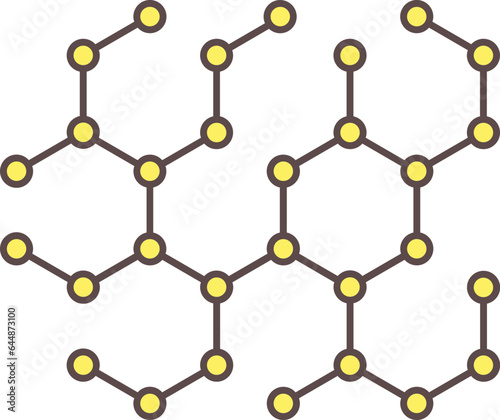 Yellow Molecule Flat Icon Or Symbol.