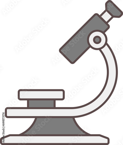 Flat Style Microscope Icon In Gray Color.