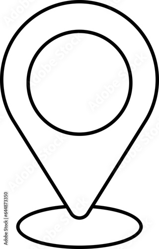 Location Point Icon In Black Stroke.