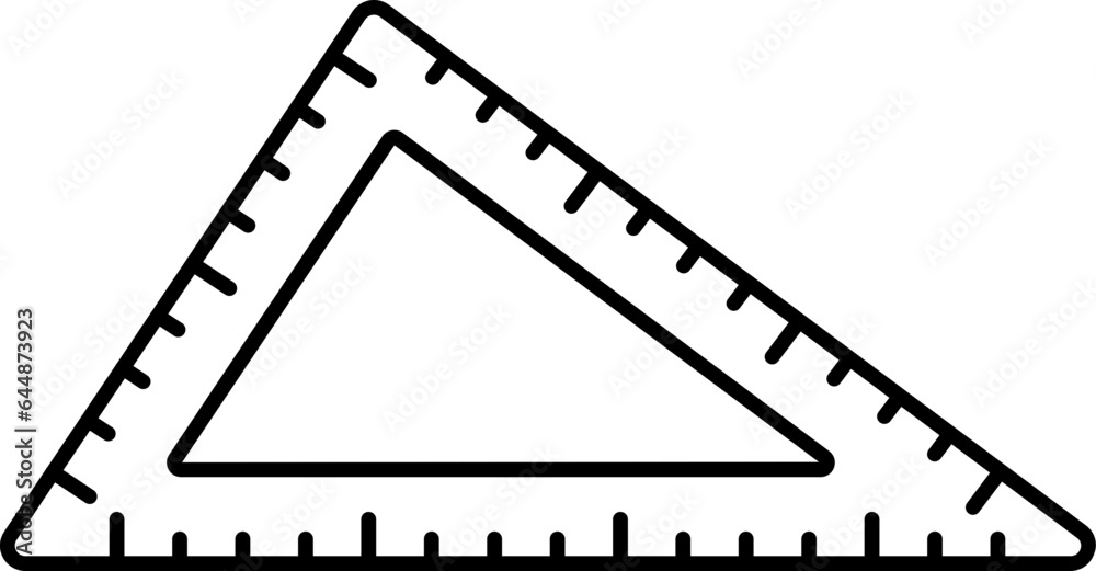 Fototapeta premium Isolated Set Square Icon In Linear Style.