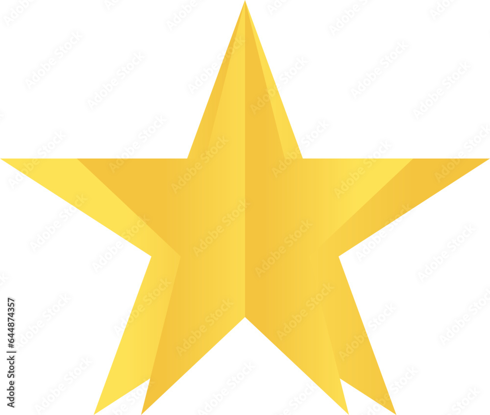 Golden Star Origami Element On White Background. Golden Star Origami Element On White Background.