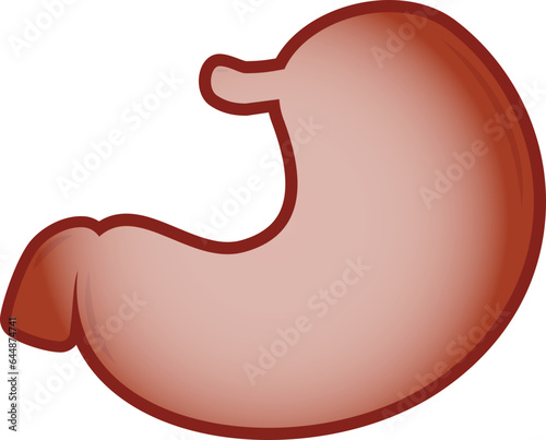 Brown Stomach Internal Organ Flat Vector.