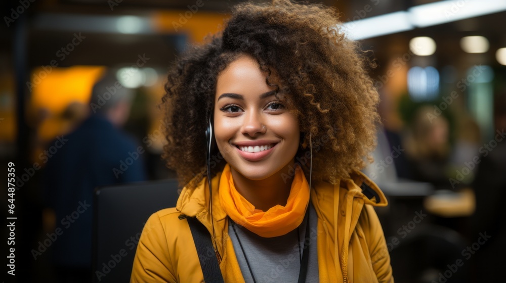 Fototapeta premium Young African businesswoman. Generative AI