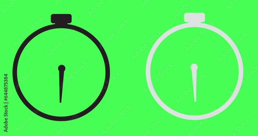 Simple 4K 2D stopwatch start to stop round completion animation. Old ...