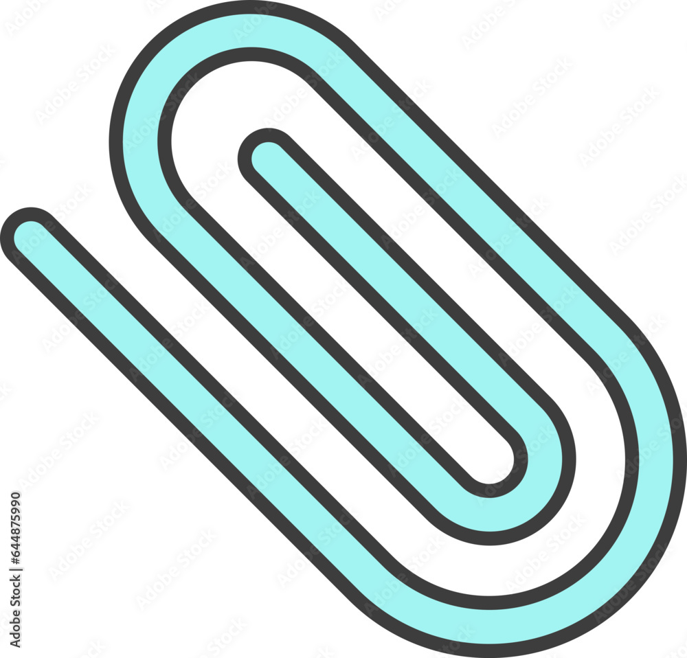 Isolated Paperclip Icon In Turquoise Color. Isolated Paperclip Icon In Turquoise Color.