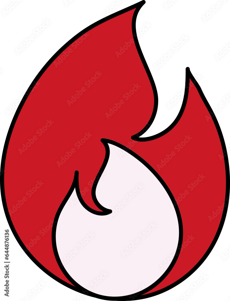 Illustration Of Fire Icon In Red And Pink Color. Illustration Of Fire Icon In Red And Pink Color.