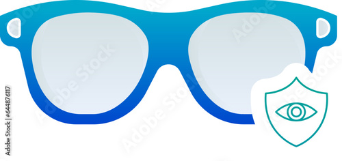 Flat Illustration Of High Impact Glasses Blue Icon.