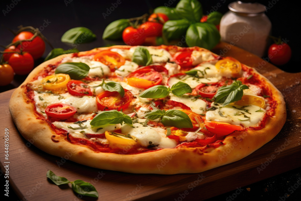 Vibrant Veggie Pizza with Melting Mozzarella