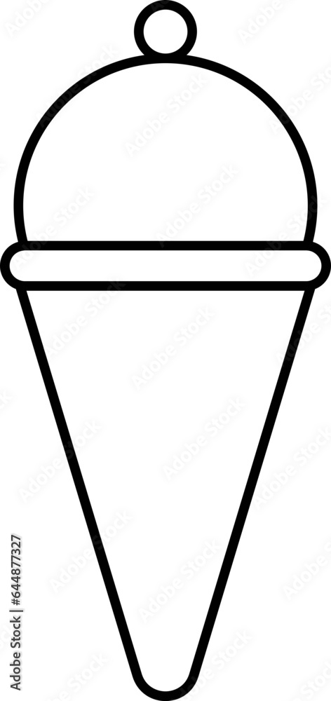 Isolated Ice Cream Cone Icon In Linear Style. Isolated Ice Cream Cone Icon In Linear Style.