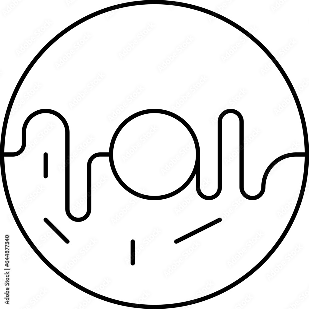 Black Outline Illustration Of Donuts Icon. Black Outline Illustration Of Donuts Icon.