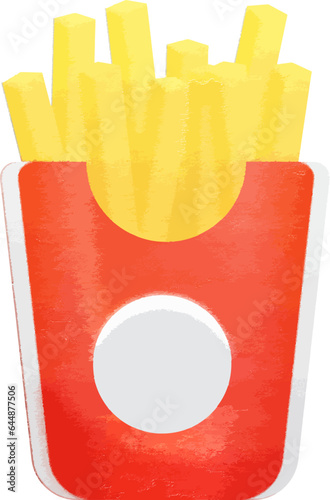Flat Illustration Of French Fries Box Element.