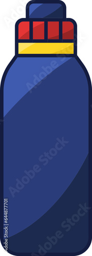 Water Thermos Bottle Colorful Icon.