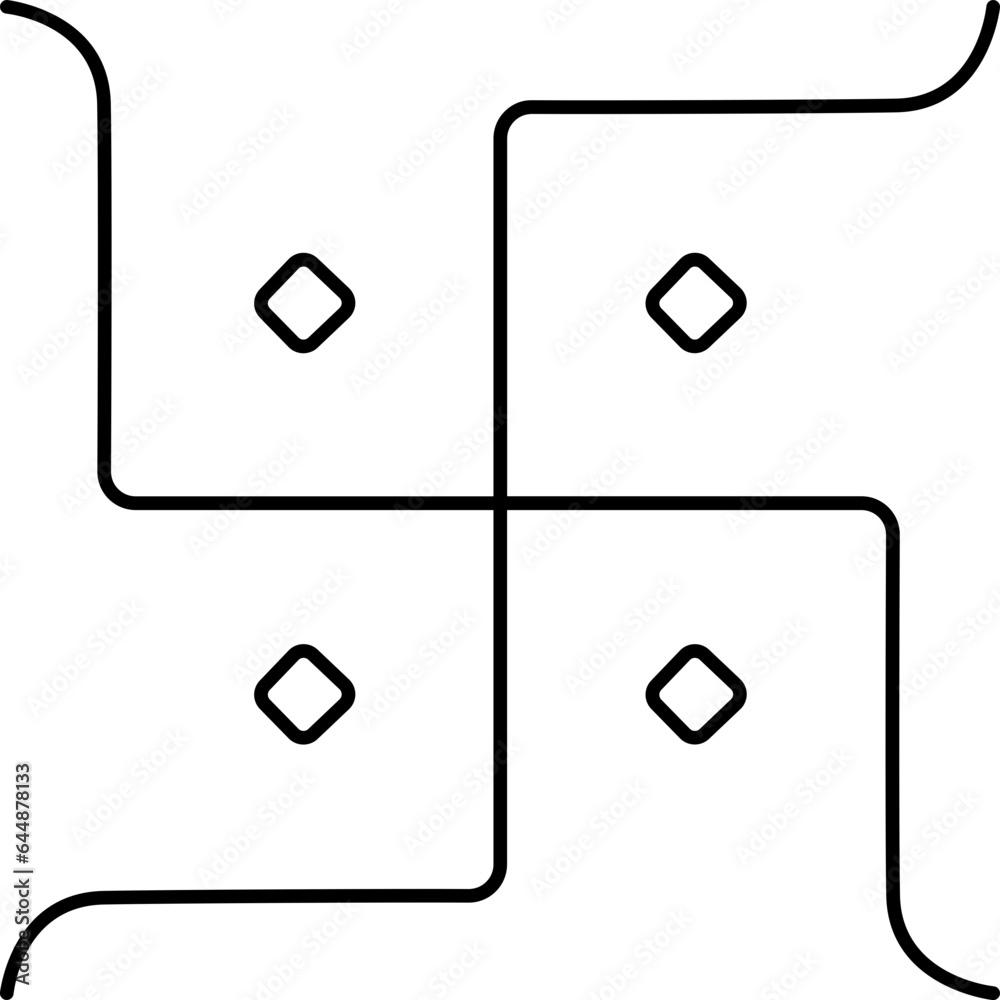 Isolated Swastika Icon In Line Art. Isolated Swastika Icon In Line Art.