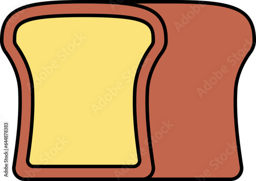 Brown And Yellow Illustration Of Sliced Bread Icon.