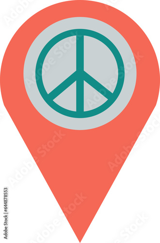 Isolated Peace Location Place Colorful Icon.