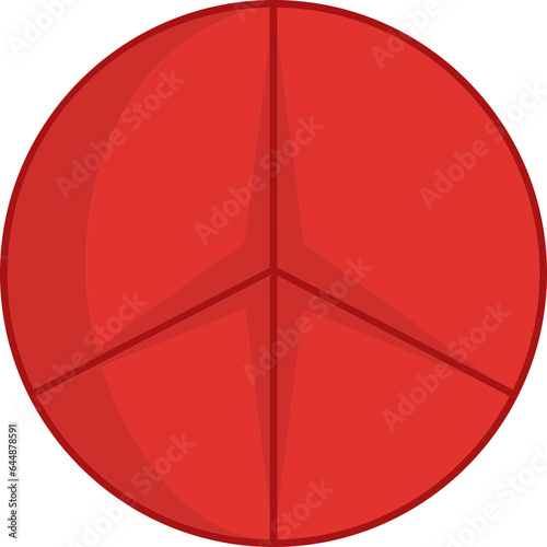 Isolated Red Color Peace Icon In Flat Style.