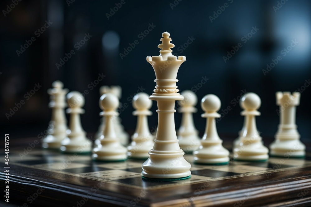 Chessboards side view symbolizes a strategic concept in the realm of business