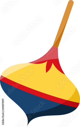 Colorful Spinning Top Icon In Flat Style. photo