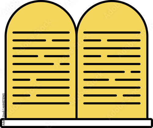 Blank Commandments Icon In Yellow Color.