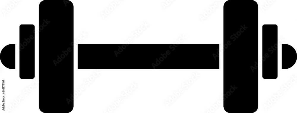 Flat Style Dumbbell Icon In Black Color. Flat Style Dumbbell Icon In Black Color.