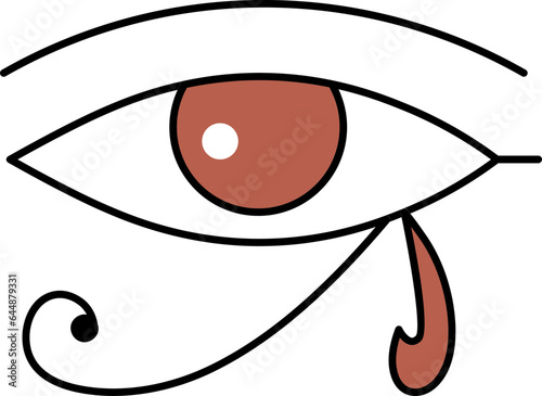 Horus Eye Icon In Brown And White Color.