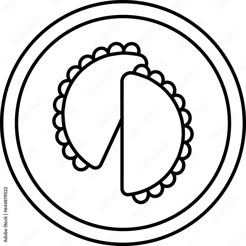 Isolated Gujiya (Indian Sweets) Plate Flat Icon. Isolated Gujiya (Indian Sweets) Plate Flat Icon.