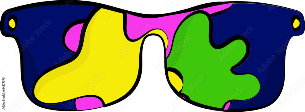 Isolated Holi Goggles Flat Icon In Colorful. Isolated Holi Goggles Flat Icon In Colorful.