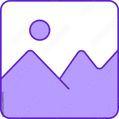 Gallery Icon Or Symbol In Violet And White Color.