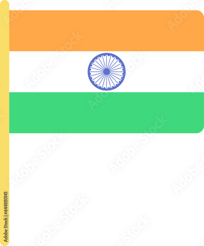 Isolated Indian National Flag In Flat Design.