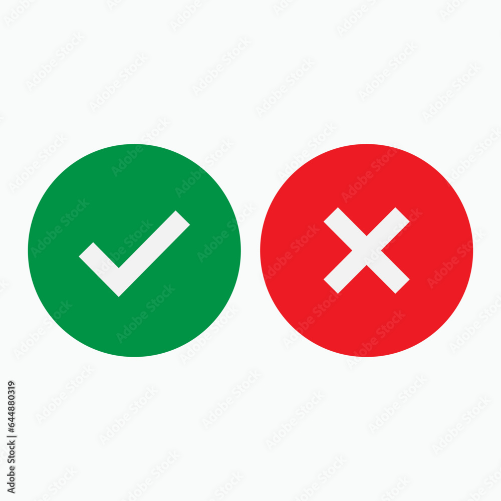 Check and Cross Mark Icon. Option, Choice. Questionnaire, Vote Illustration. Applied as Trendy Symbol for Design Elements, Websites, Presentation and Application - Vector. Check and Cross Mark Icon. Option, Choice. Questionnaire, Vote Illustration. Applied as Trendy Symbol for Design Elements, Websites, Presentation and Application - Vector.