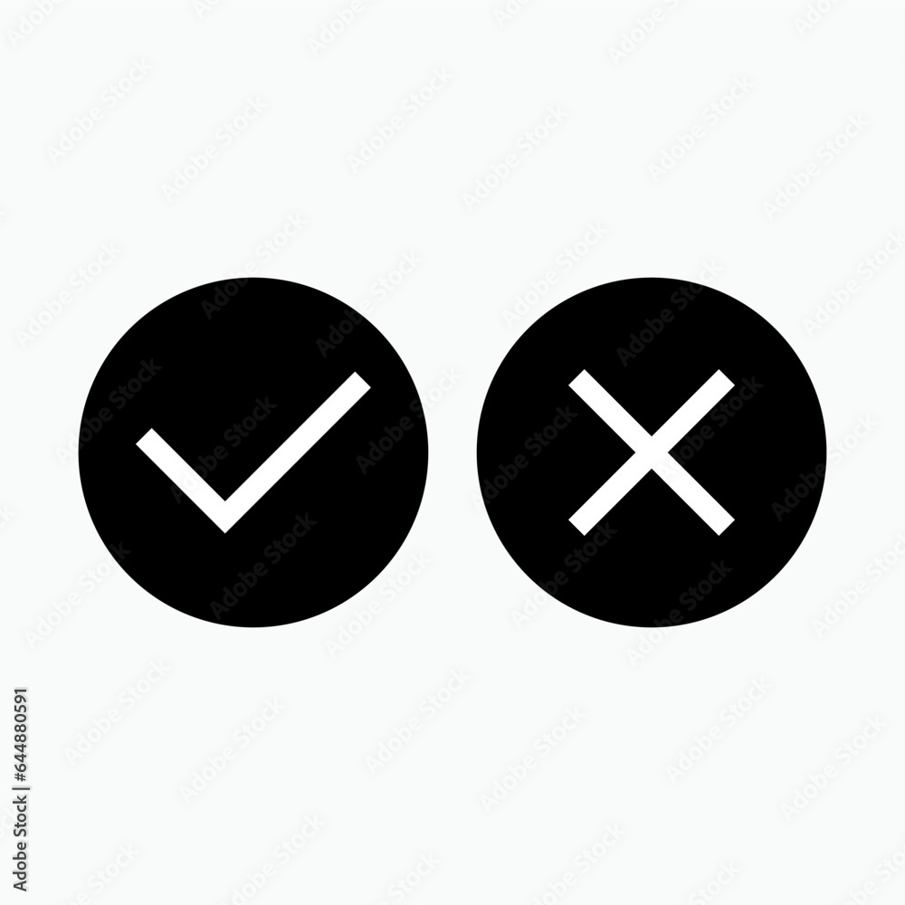Check and Cross Mark Icon. Option, Choice. Questionnaire, Vote Illustration. Applied as Trendy Symbol for Design Elements, Websites, Presentation and Application - Vector. Check and Cross Mark Icon. Option, Choice. Questionnaire, Vote Illustration. Applied as Trendy Symbol for Design Elements, Websites, Presentation and Application - Vector.