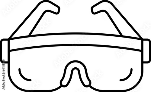 Black Linear Safety Glasses Icon Or Symbol.