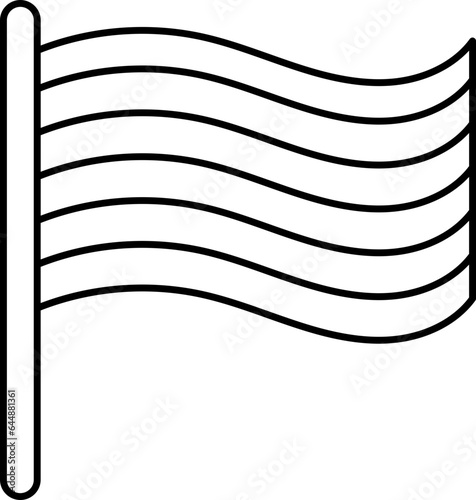 Wavy Lesbian Flag Icon In Thin Line Art.