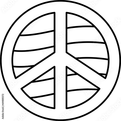 Black Stroke Illustration Of Lesbian Peace Icon Or Symbol.