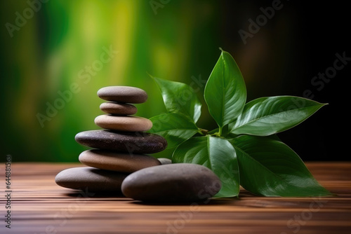 Peaceful Spa Elements on Wooden Background