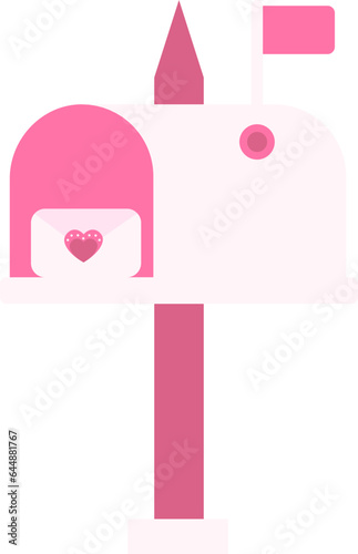 Pink Love Letter In Mailbox Flat Icon. © Abdul Qaiyoom
