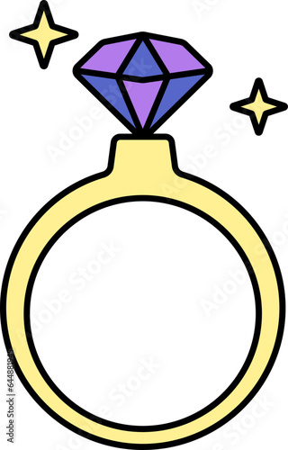 Magic Stone Ring Yellow And Purple Icon.
