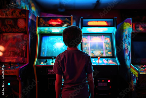 Kid Playing with Neon Lights