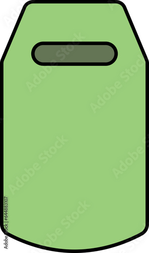 Flat Style Military Handle Shield In Green Color.