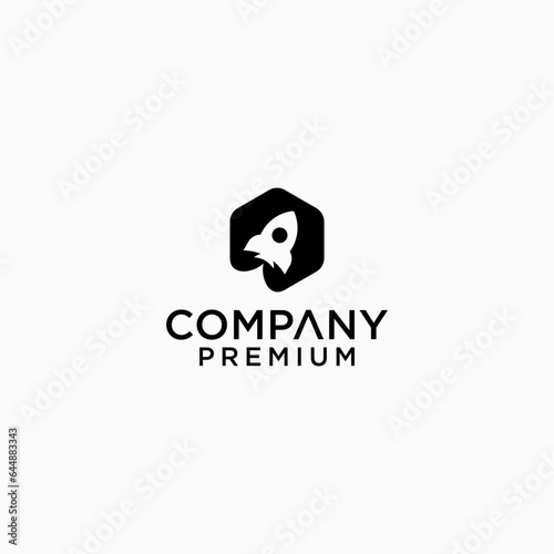 creative rocket logo design vector