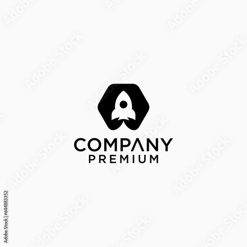 creative rocket logo design vector