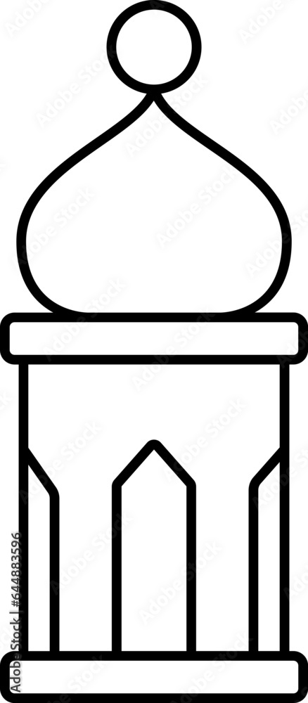 Isolated Arabic Lantern In B&w Color. Isolated Arabic Lantern In B&w Color.